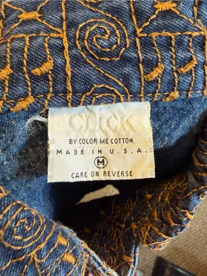 Click by Color Me Cotton Embroidered Denim Jacket 100% Tencel thumbnail 10