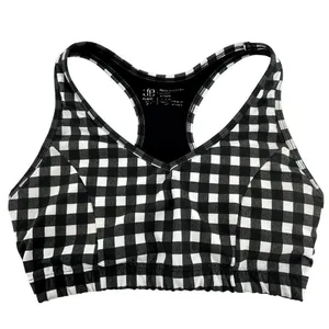 Albion Lift Bra Stride 7/8 Legging Set Gingham Pocket Racerback Black White XS thumbnail 2