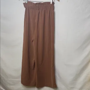 Anthropologie Elodie ruffle stretch high waist brown wide leg palazzo pants S thumbnail 7