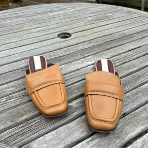 Franco Sarto Tan Brown Leather Duval Mule‎ Womens Slip On Mules Flats Size 7 thumbnail 3