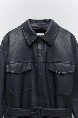ZARA Limited Edition Faux Leather Shirt Jacket thumbnail 4