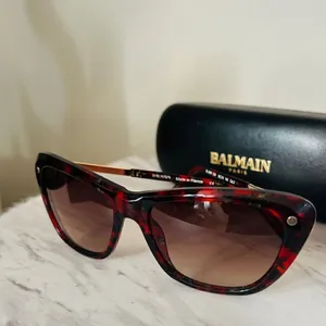 BALMAIN 56mm Modified Cat Eye Sunglasses, Polarized, Designer, Red Tortoise, NWT thumbnail 3