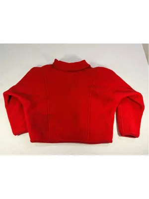 Vintage The Eagle’s Eye 100% Wool Shawl Collar Cropped Cardigan Jacket Red 12 thumbnail 3