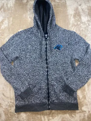 NFL Carolina Panthers Gray Marled Zip Hoodie Jacket thumbnail 1