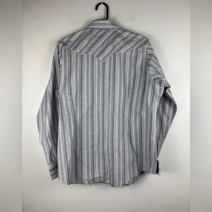 Ariat‎ Pro Series Women's XL Striped Button Up Western Shirt Bedazzled Snaps thumbnail 7