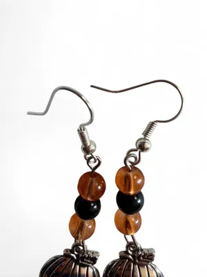 Handmade Jack-O’-Lantern Halloween Earrings thumbnail 5