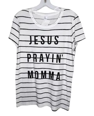 Ruby's Rubbish‎ "Jesus Prayin' Momma" T-Shirt nwt thumbnail 1