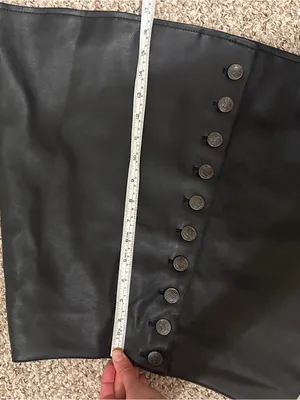 Black Faux Leather Button-Front Mini Skirt thumbnail 7