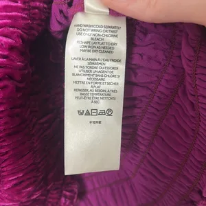 Anthropologie Smocked Velvet Puff Sleeve Pink Magenta Square Neck Blouse Small thumbnail 7