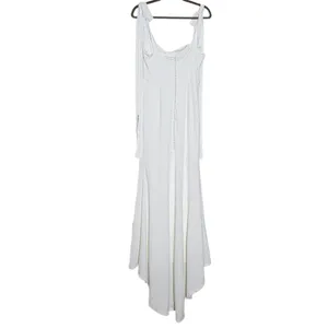 Lulus White Tie-Strap Wedding Dress with Train NWT Size Small thumbnail 4