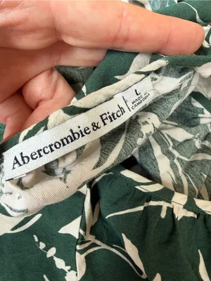 Abercrombie & Fitch Forest Green Floral Cutout maxi dress size large thumbnail 7
