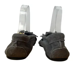 Minnetonka Suede Kilty Hardsole Moccasins Gray Rubber Sole Women's Size 7.5 thumbnail 6