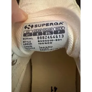 Superga 2750 Cotu Classic Sneakers Off‎ White Canvas Low Top Womens 9.5 Mens 8 thumbnail 5
