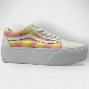 Vans Old Skool Stackform Pastel Plaid Platform Shoes Womens 7.5 thumbnail 2