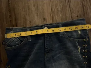 Y2K Rock & Republic Blue Jean Studded Shorts 4 Med Wash thumbnail 4