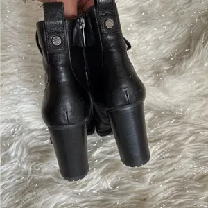 Karl Lagerfeld Black Jade Lace-Up Boots with Side‎ Zipper Size 7M/ 37.5B thumbnail 7