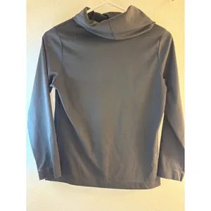 Vintage Black Cowl Neck Long Sleeve Top Made in USA Minimalist Stretch S/M thumbnail 2