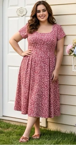 Torrid Maxi Dress Womens 1X Floral Stretch High Waist Cottagecore Fairy Modest thumbnail 1