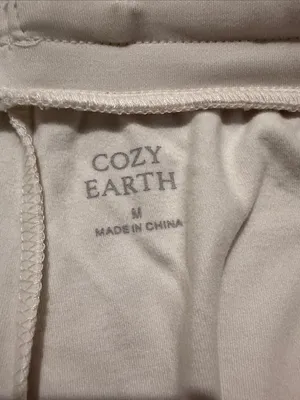 NWT Cozy Earth Bamboo Bermuda Lounge Shorts in Soft Cream Sz M thumbnail 2