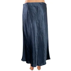 Aritzia Babaton Blue Silk Satin High Waist Flare Straight Full Midi Skirt Sz 12 thumbnail 3