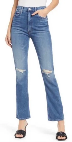 Women MOTHER Superior High Waisted Rider Skimp Jeans Wash Playing With Scissors thumbnail 1