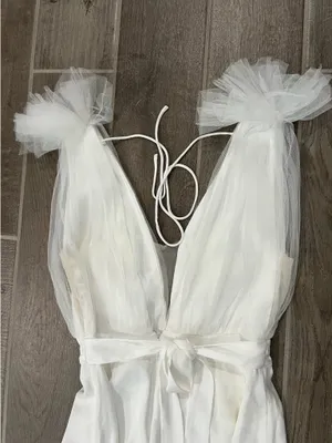 Aakaa White Tulle Jumpsuit thumbnail 8