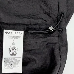 Athleta Shirt Women S Black Lunar Sheen Overshirt Drawstring Snap Gorpcore Nylon thumbnail 5
