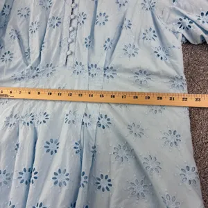 Belle Isle by Torrid Blue Eyelet Cotton Midi Dress Women 14 Cottagecore Romantic thumbnail 7