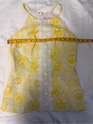Lilly Pulitzer Yellow and White Top thumbnail 4