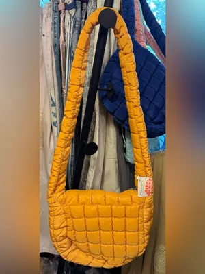 NWT Free People FP Movement Quilted Baby Carryall Sling Bag light papaya orange thumbnail 10