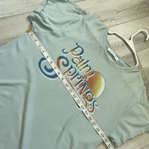 Daydreamer Cotton Tshirt palm springs graphic womens Blue (medium) oversized thumbnail 4
