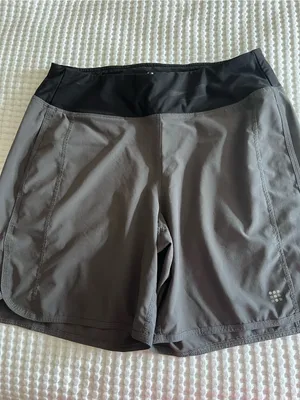 Title Nine Women’s Grey Athletic Shorts with Black Waistband thumbnail 1