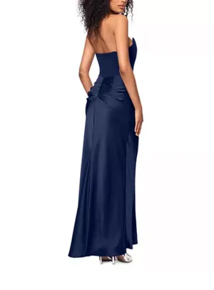 Aqua navy maxi dress thumbnail 3