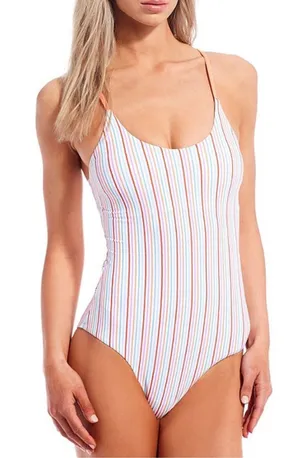 Roller Rabbit Multi Stripe Scoop‎ Neck One-Piece Swimsuit thumbnail 1