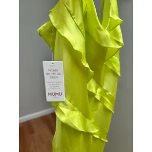 NEW NWT Show Me Your MuMu Romance Ruffle Dress Lime Small thumbnail 6