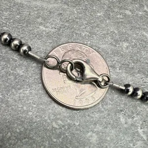 Handmade 16” Navajo Style Sterling Silver Pearls Necklace thumbnail 8