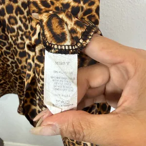 2bella Leopard Print Satin Midi Dress Size M | Animal Print Slip Skirt thumbnail 6