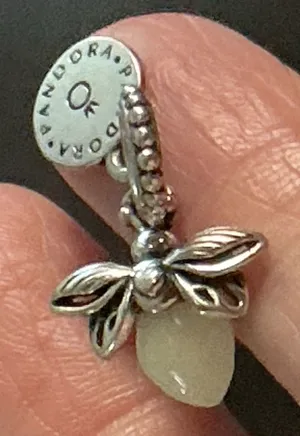 Pandora Glow in the Dark Firefly Dangle Charm 799352C01 S925 ALE Sterling thumbnail 1