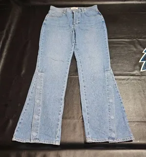 We The‎ Free People Womens Ankle Leg Snap Flare Buttonfly Jeans 28 thumbnail 1