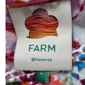 Farm Rio Floral Pom Pom Trim Swiss Dot Babydoll Blouse‎ Multi Color Womens Large thumbnail 3