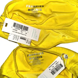 NWT Frankies Bikinis Jean Bandea and Anne Plisse Bottom Yellow Bikini Set XS thumbnail 5