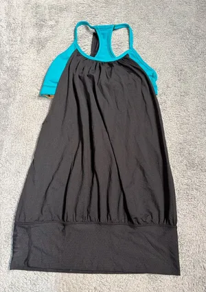 Lululemon Black & blue tank top with built in bra 4 thumbnail 1