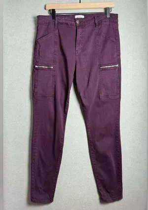 Pistola Hannah Cargo Skinny Pant Women's Dark Purple Stretch Fabric Mid-Rise 32 thumbnail 1