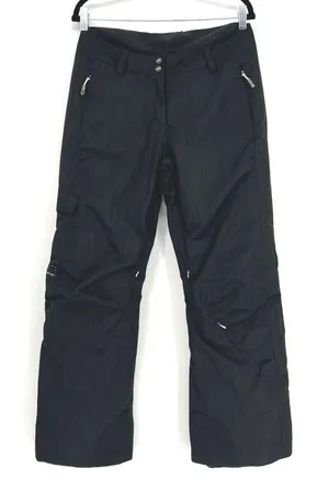 Obermeyer Women Metallic Grey Black Ski Snow Pants RECCO Size 8 Cargo Insulated thumbnail 1