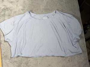 Aerie Light Blue Women's Short Sleeve Crop Top large thumbnail 1