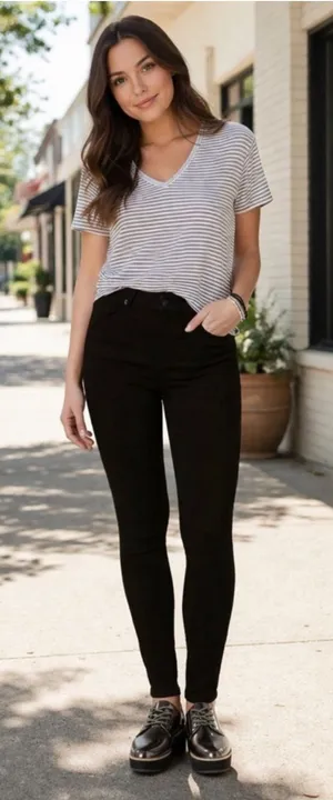 Black Skinny High-Rise Jeans — Sleek Everyday Fit thumbnail 1