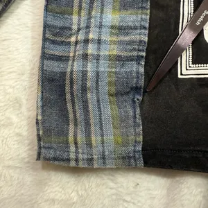 Panache Apparel S Flannel Shirt Rock‎ & Roll Graphic Guitar Patch Plaid Western thumbnail 7