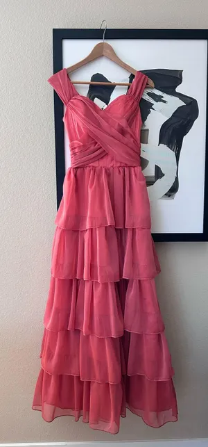 Vintage corset pink ruffle dress Barbie thumbnail 1