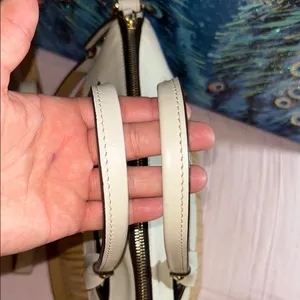 Dooney & Bourke Cream Leather and Tan Woven Structured 2 Way Satchel thumbnail 2
