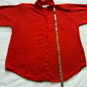 Red Hot Red-Orange 100% Rayon Button-Up Blouse Women’s Size L thumbnail 7